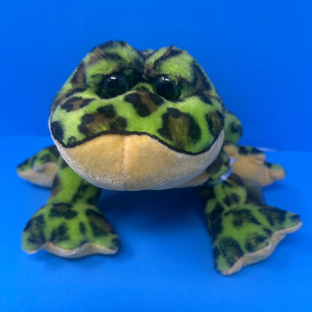 Ganz Webkinz BullFrog Green Brown Spotted Stuffed Animal w/‎ Code HM114
